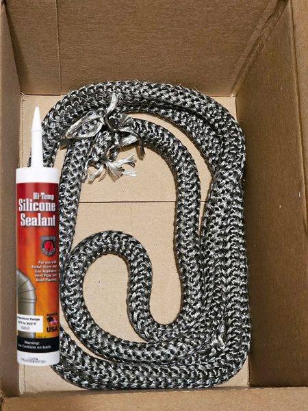 Graphite door gasket kit with high-temp silicone